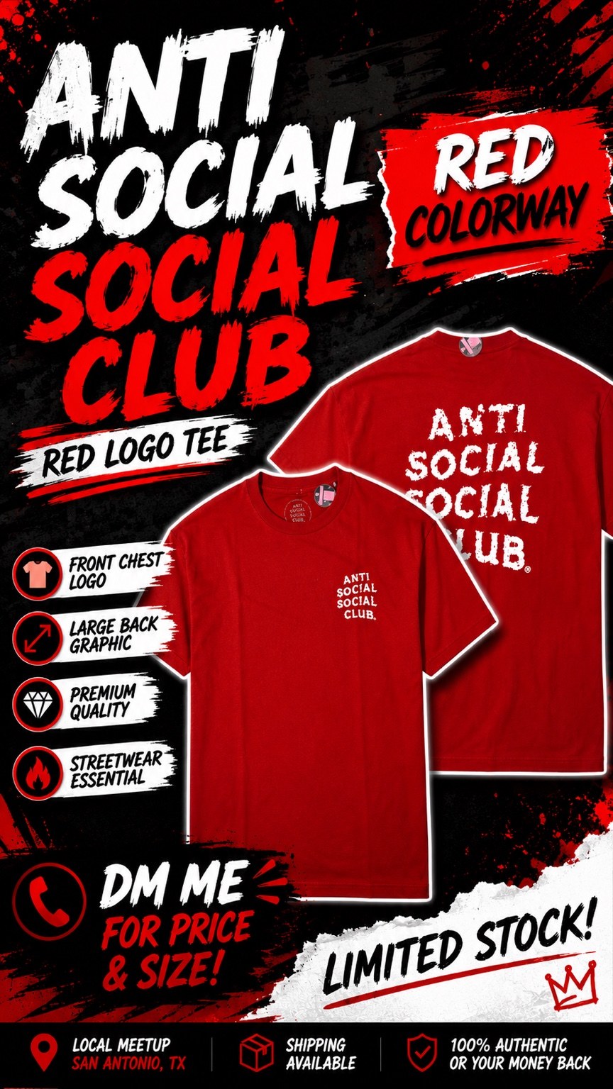 Anti Social Social Club Red Logo Tee